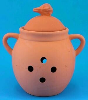 Vintage Garlic Keeper Terra Cotta Garlic Container Kitchen Storage Cooks Club
